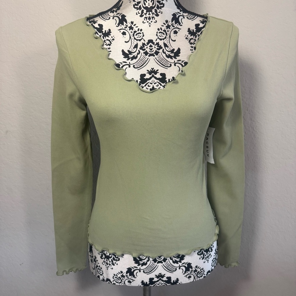 PacSun Contour Long Sleeve Top Size S Green Stretch